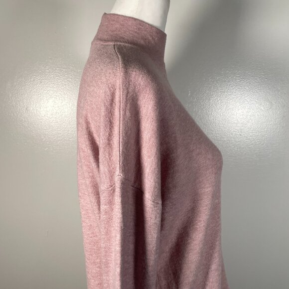 Cyrus Pink Mock Neck Back Zip Closure Tight Knit Long Sleeve Pullover Sweater L - Picture 11 of 13